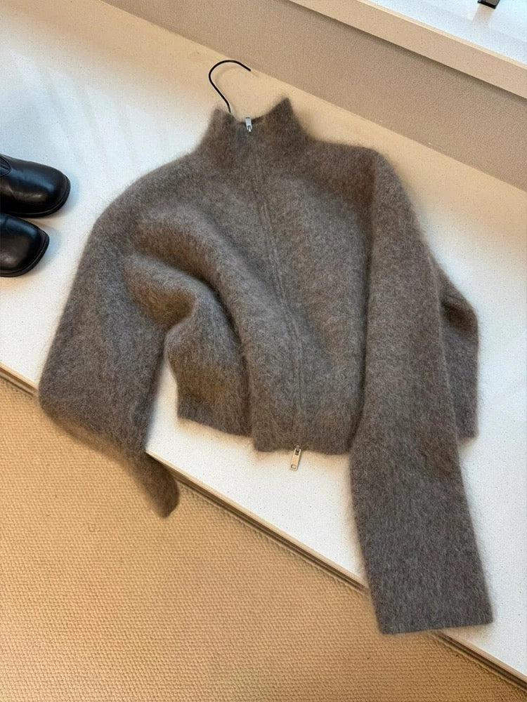 Portofino Long Cardigan – Offener Grobstrick-Mantel in Luxus-Optik