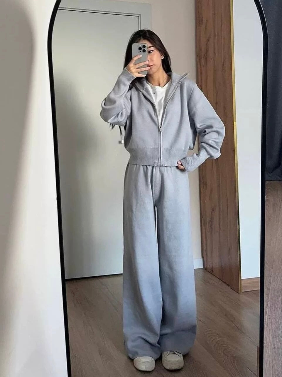 Ibiza Waffle Set – Weicher Zweiteiler in warmer Waffel-Optik