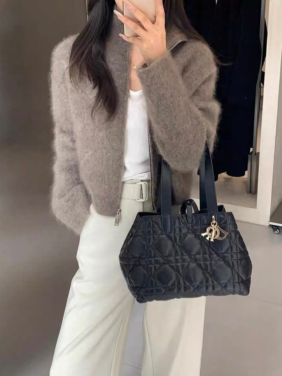 Portofino Long Cardigan – Offener Grobstrick-Mantel in Luxus-Optik