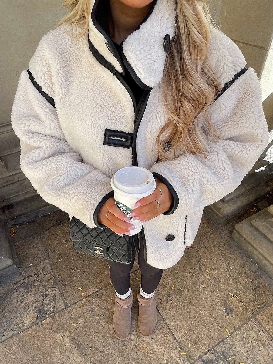 Bordeaux Puffer Jacket – Gesteppte Übergangsjacke in Crème