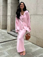 Santorini Crop Knit Set – Bequemes Set mit Crop-Top und Hose