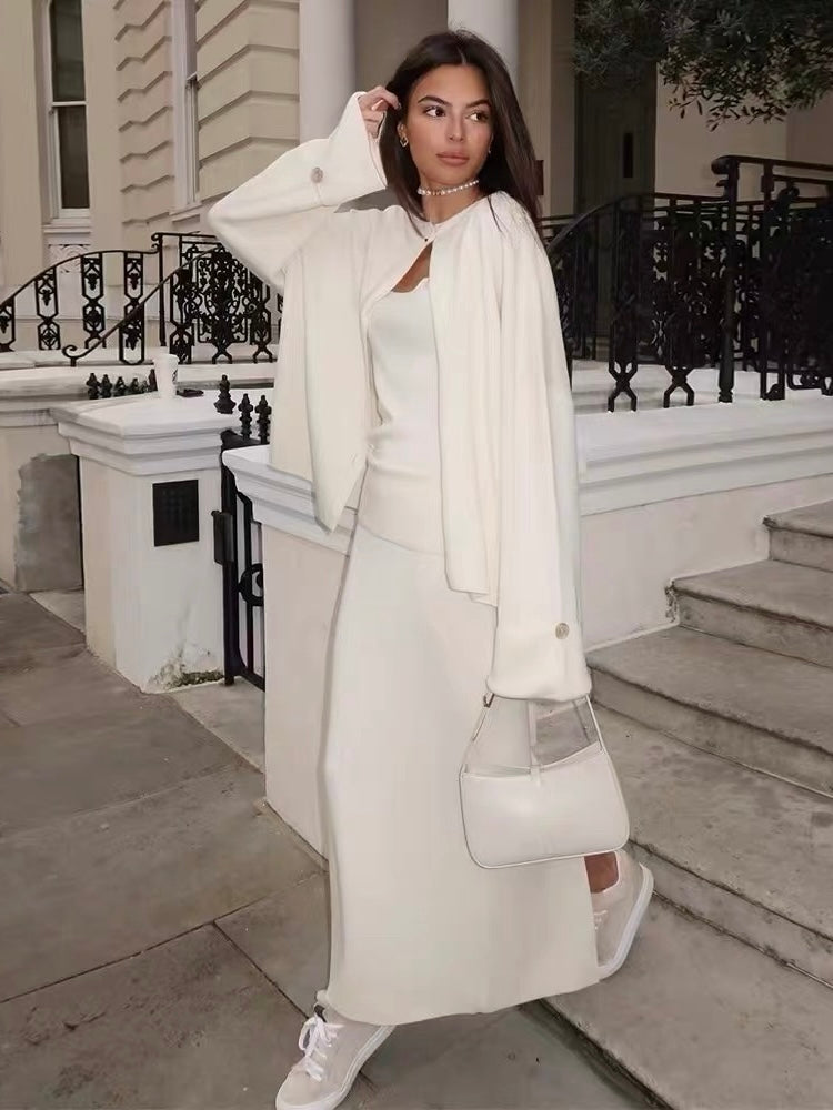 Santorini Crop Knit Set – Bequemes Set mit Crop-Top und Hose