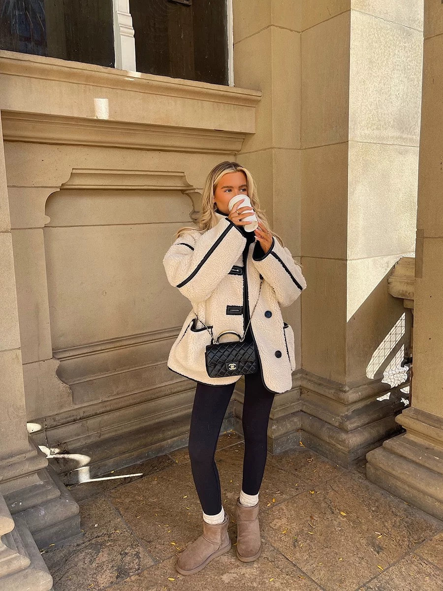 Bordeaux Puffer Jacket – Gesteppte Übergangsjacke in Crème