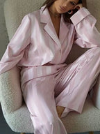 Paris Silk Pyjama – Kurzer Satin-Pyjama in elegantem Rosa