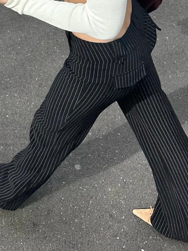 London Pleated Trousers – Weite Business-Hose mit Bundfalte in Schwarz