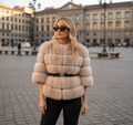MUUNE IVORY FUR CAPE