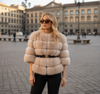MUUNE IVORY FUR CAPE
