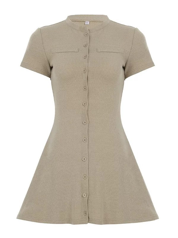 Santorini Knit Dress – Figurbetontes Strickkleid in Beige