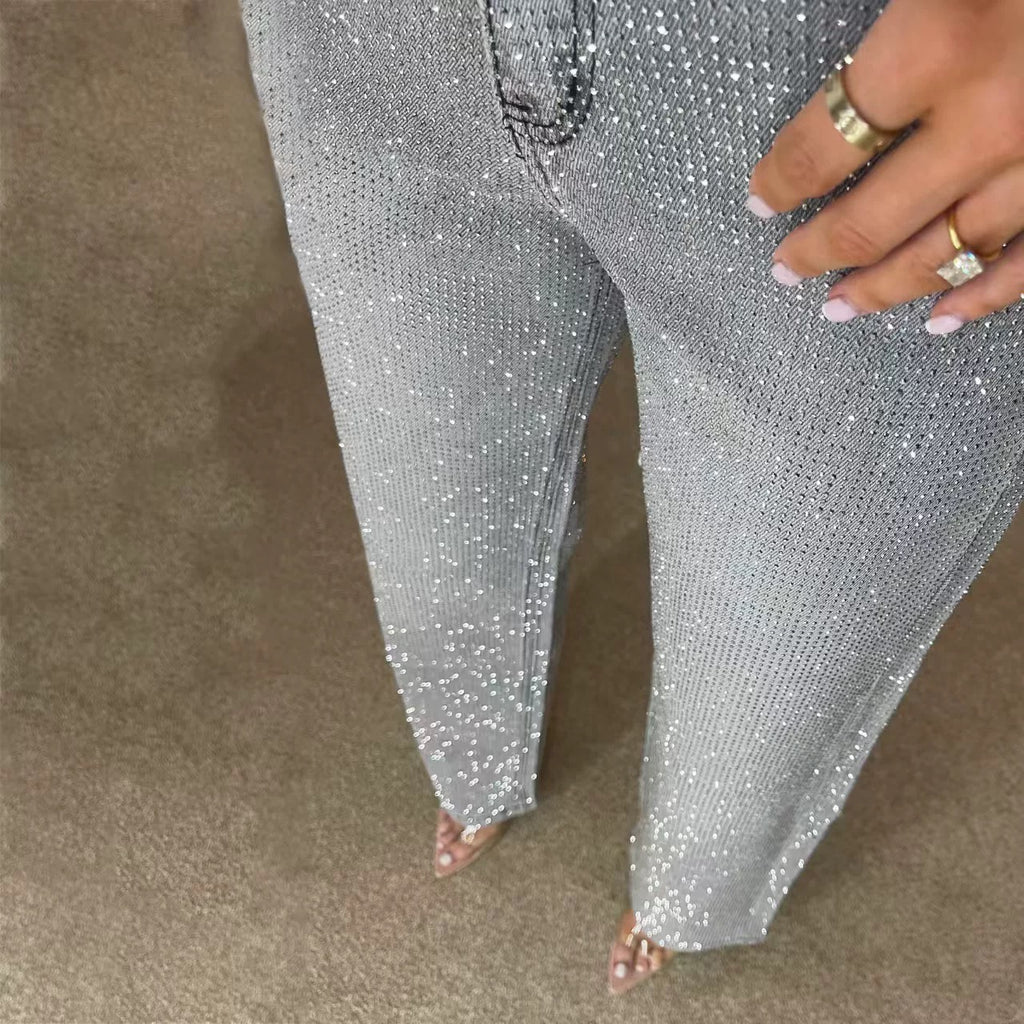 Monaco Diamond Jeans – Straight Fit mit Kristall-Details