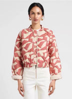 Aspen Oversize Shacket – Gesteppte Hemdjacke im rot-weißen Karo-Muster