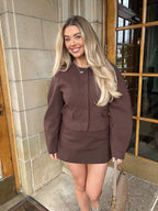 Autumn Faux Leather Blazer – Kurzer Blazer