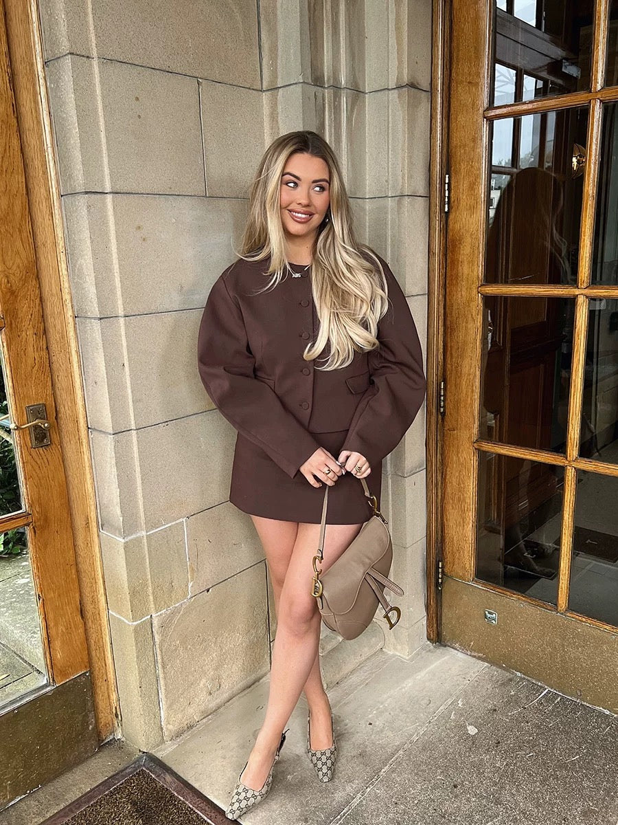 Autumn Faux Leather Blazer – Kurzer Blazer