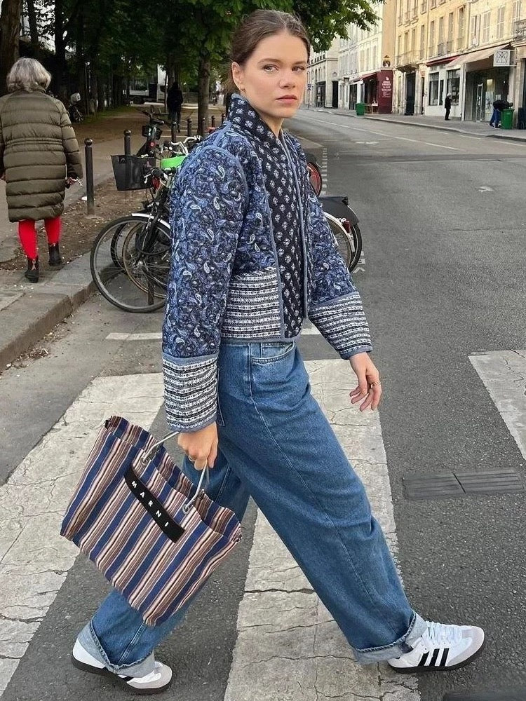 LA Denim Patch Jacket – Jeansjacke mit leichtem Vintage-Look