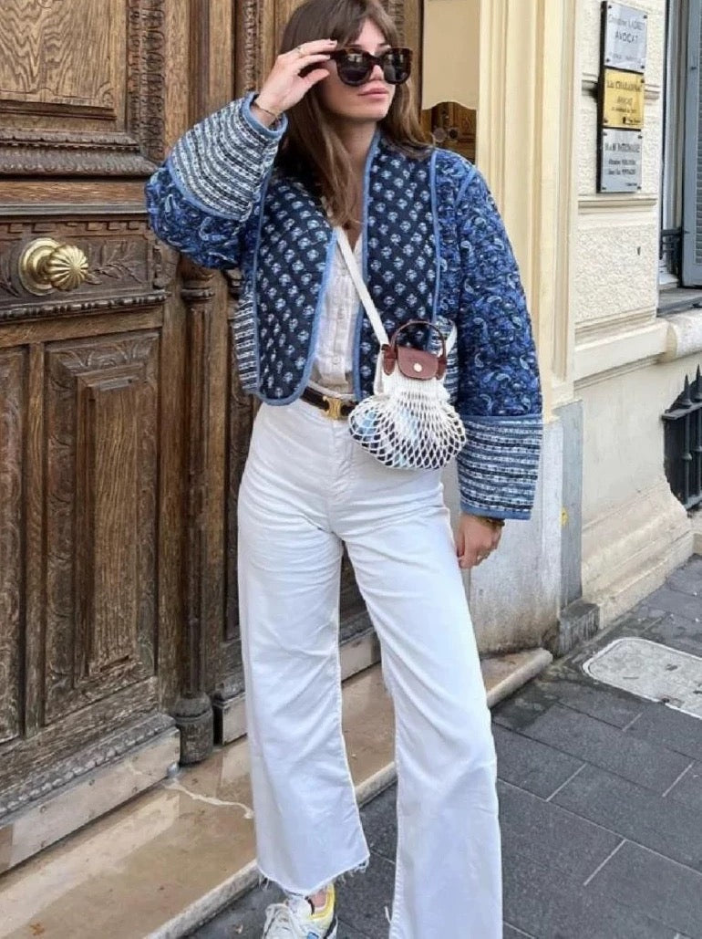 LA Denim Patch Jacket – Jeansjacke mit leichtem Vintage-Look