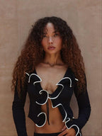 Marrakesch Print Top – Kurzes Top mit V-Ausschnitt und Boho-Muster