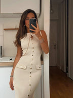 Roma Silk Slip Dress – Kurzes Etui-Kleid in luxuriöser Satin-Optik