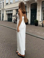 Amalfi Linen Maxi – Fließendes Maxikleid in eleganter Crème-Optik