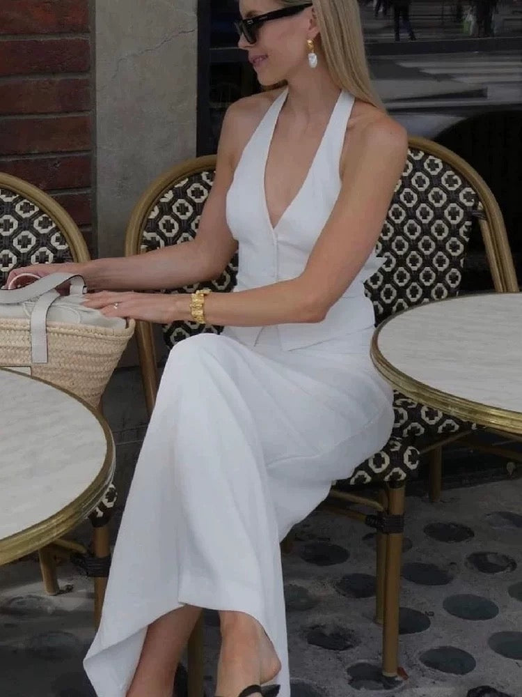 Amalfi Linen Maxi – Fließendes Maxikleid in eleganter Crème-Optik