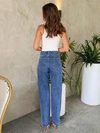 Glitter Highwaist Fit Denim – Klassische, figurbetonte Jeans in Blau