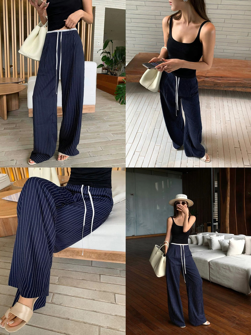 New York High Rise Denim – Hose mit weitem Bein