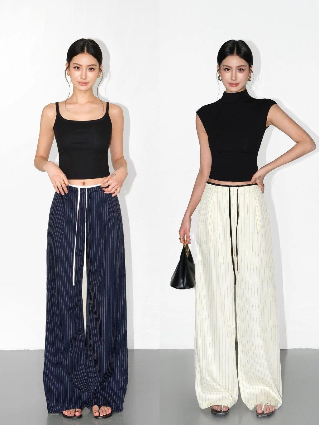 New York High Rise Denim – Hose mit weitem Bein