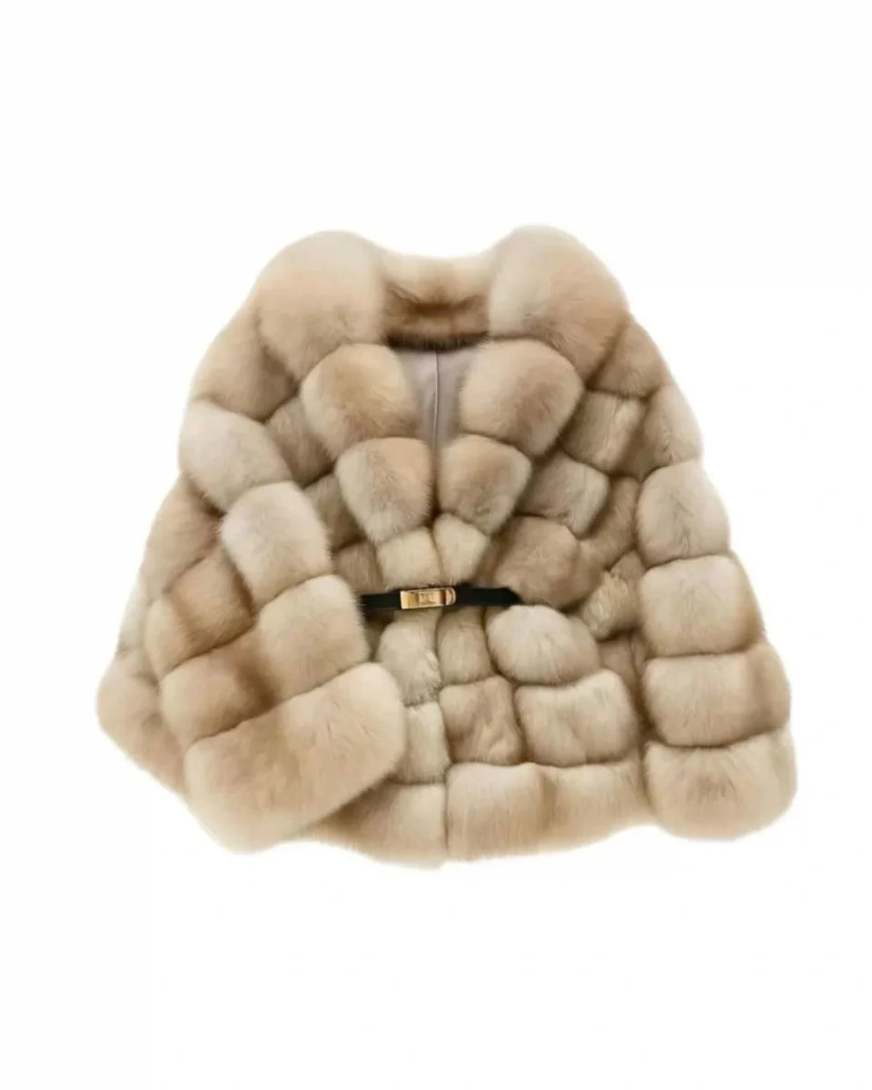 MUUNE IVORY FUR CAPE