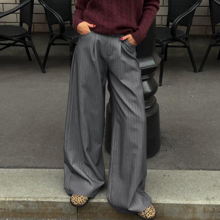 MUUNE GESTREIFTE ANZUG HOSE