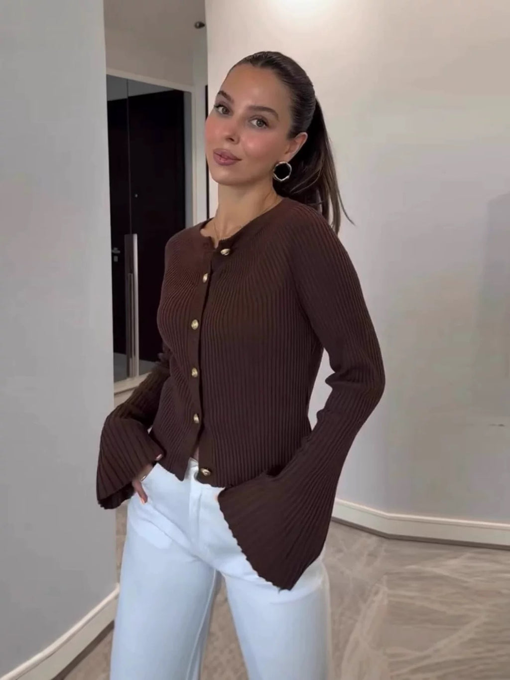 MUUNE SANDAL MUSK CARDIGAN TOP