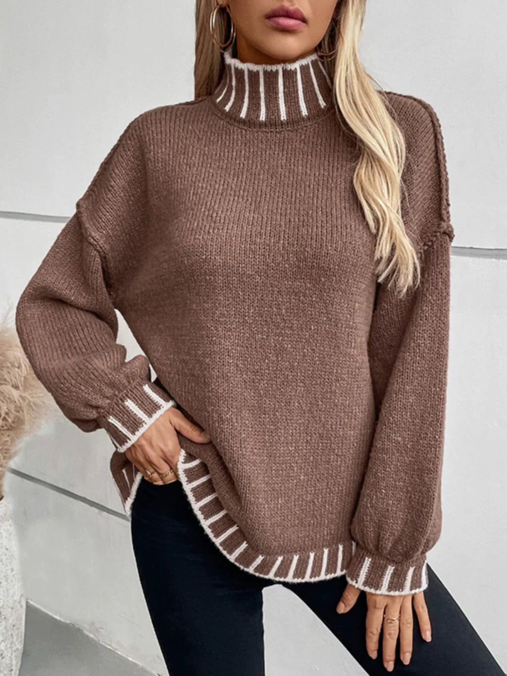 MEJA WOLL KNIT ROLLKRAGEN PULLOVER